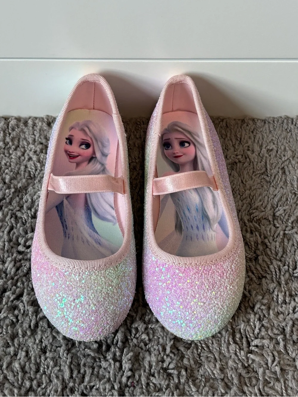 H&M Disney Frozen Glittery Ballet Flats Size 7.5